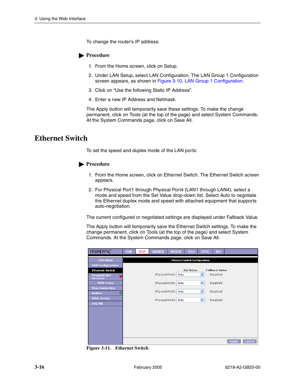 Ethernet switch | Paradyne 6218 User Manual | Page 40 / 78