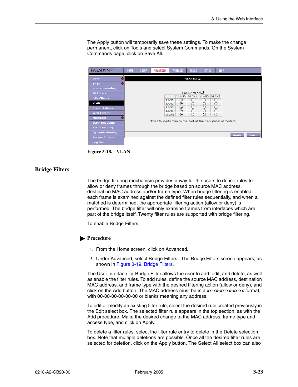 Bridge filters | Paradyne 6218 User Manual | Page 47 / 78