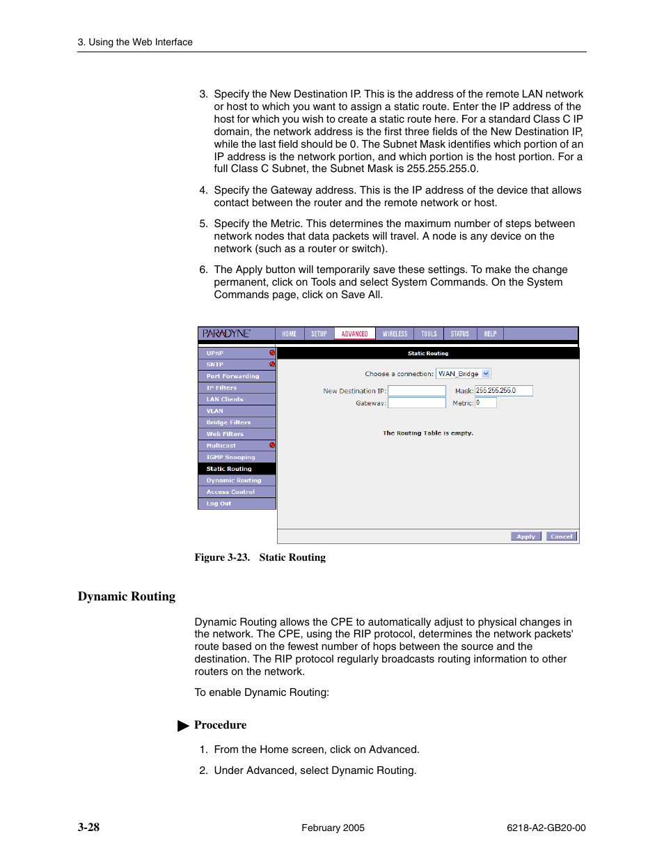 Dynamic routing | Paradyne 6218 User Manual | Page 52 / 78