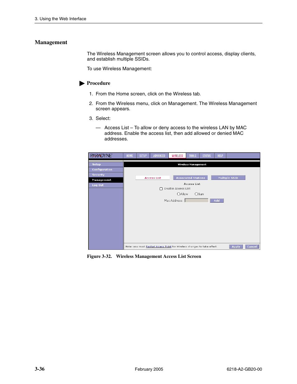 Management | Paradyne 6218 User Manual | Page 60 / 78