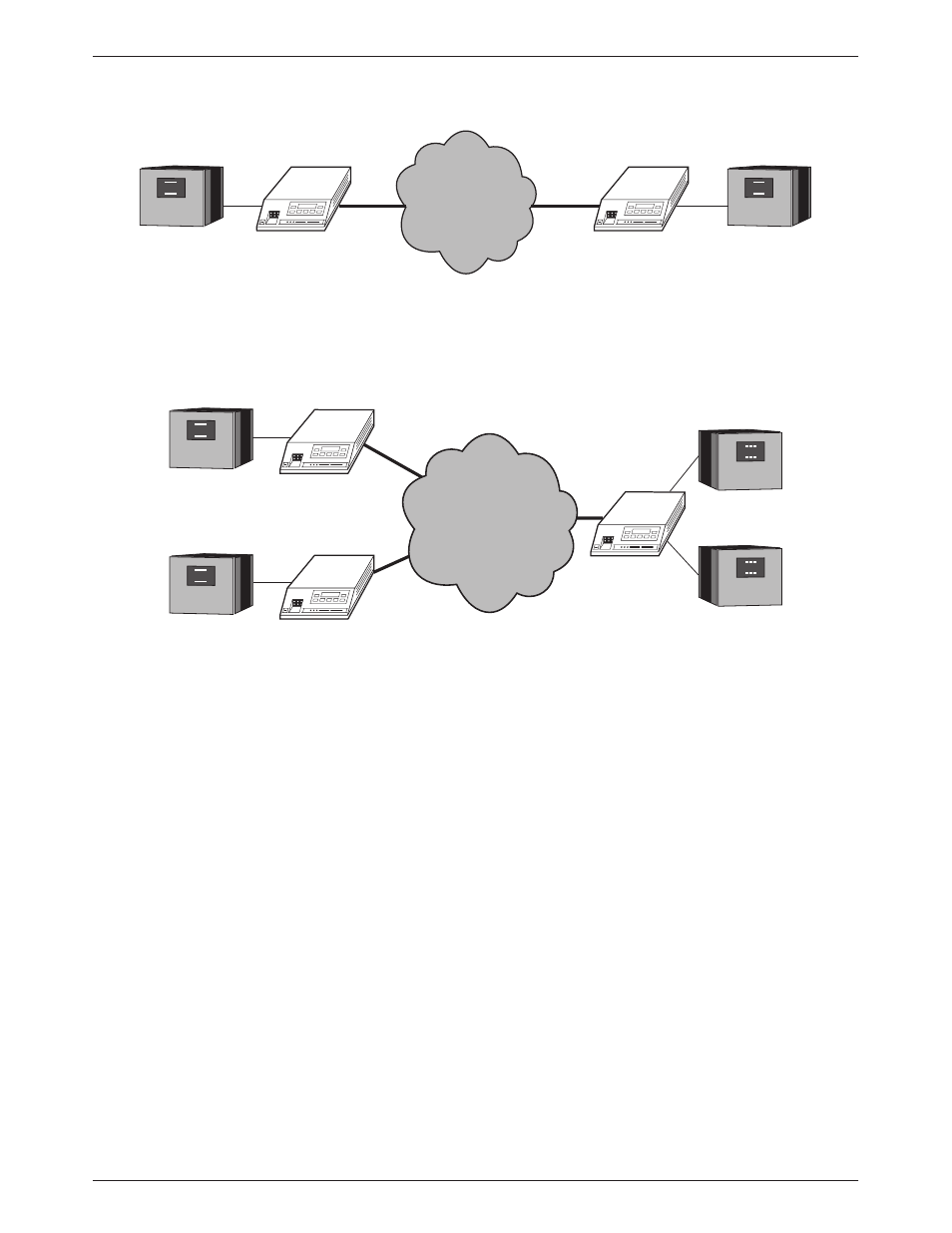 Point-to-point lan interconnection, Figure 2-1, Fractional t1 network application | Figure 2-2 | Paradyne 3163 User Manual | Page 16 / 155