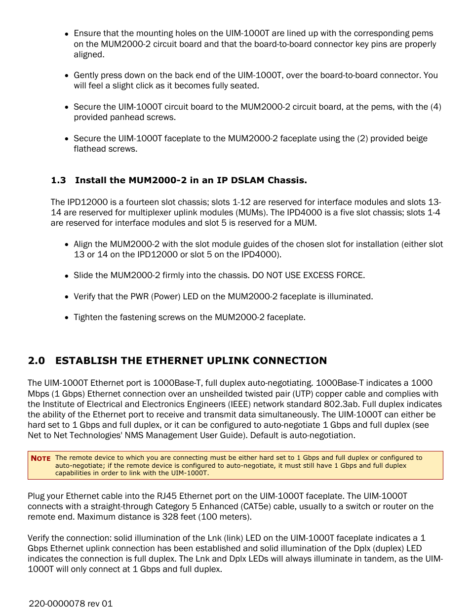 Paradyne UIM-1000T User Manual | Page 2 / 4
