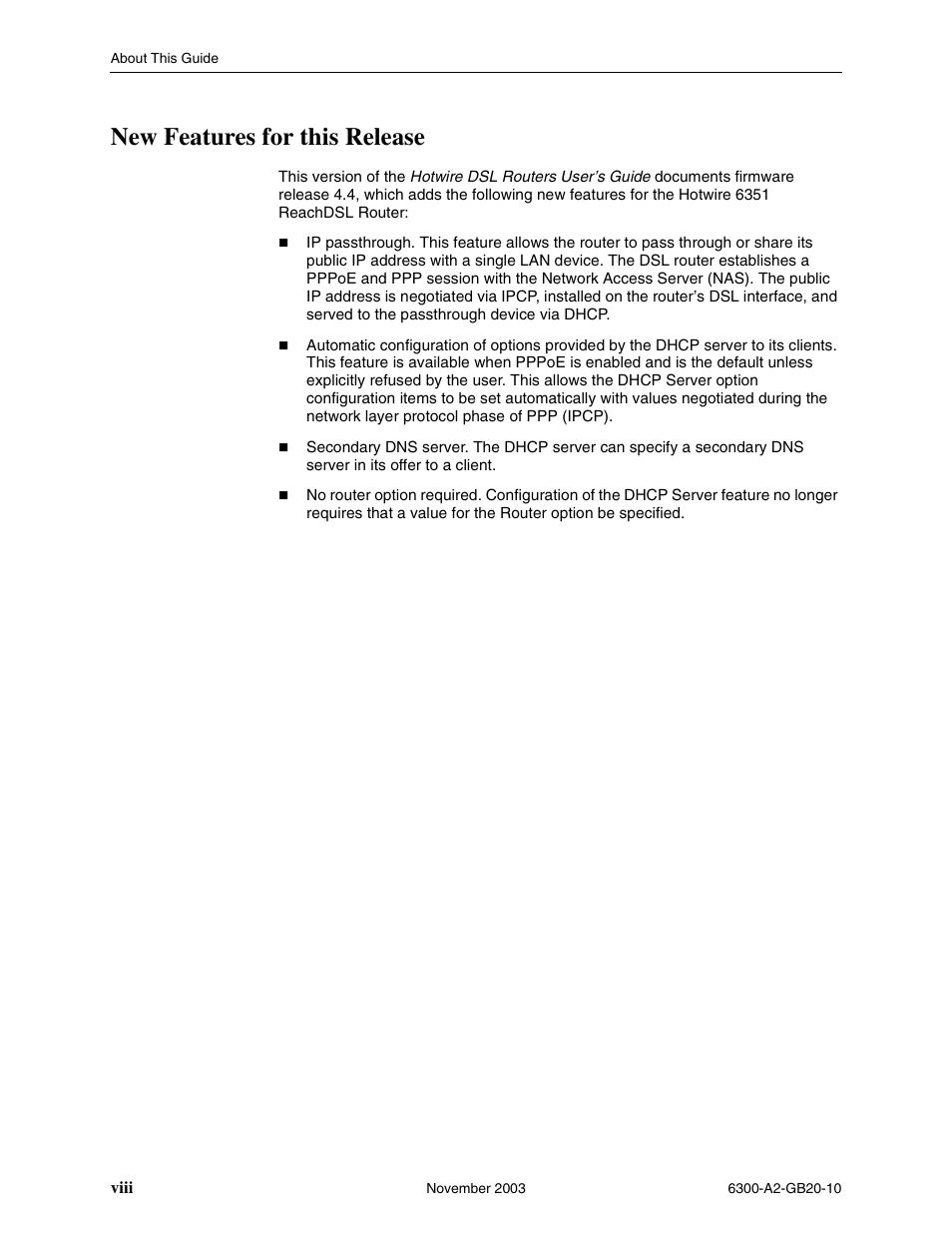New features for this release, Viii | Paradyne 6342 User Manual | Page 10 / 146