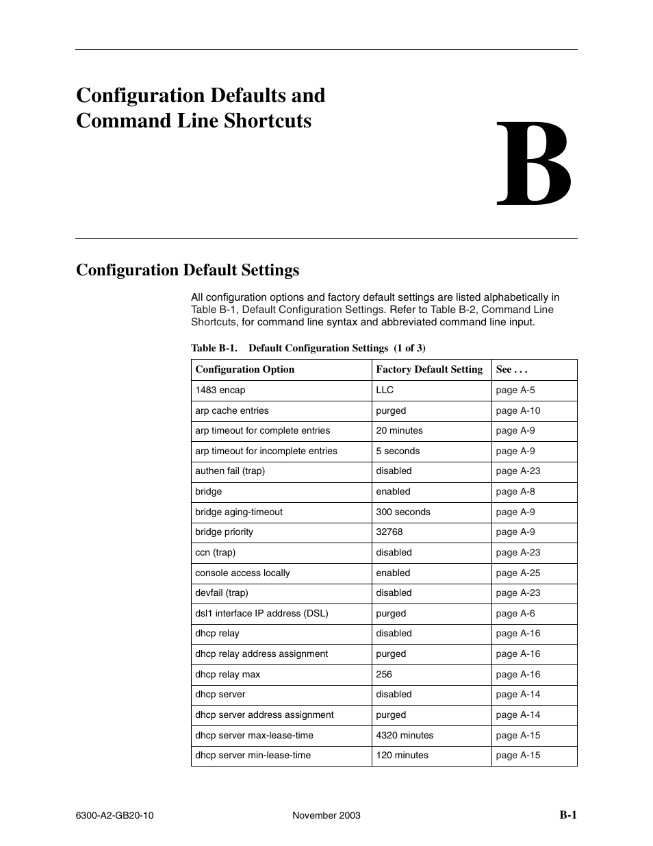 Configuration defaults and command line shortcuts, Configuration default settings, Shortcuts | Paradyne 6342 User Manual | Page 109 / 146