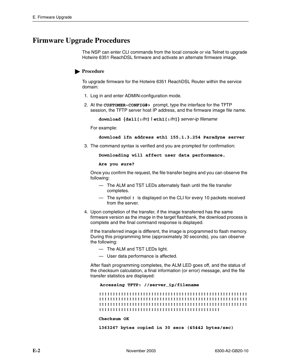 Firmware upgrade procedures | Paradyne 6342 User Manual | Page 138 / 146