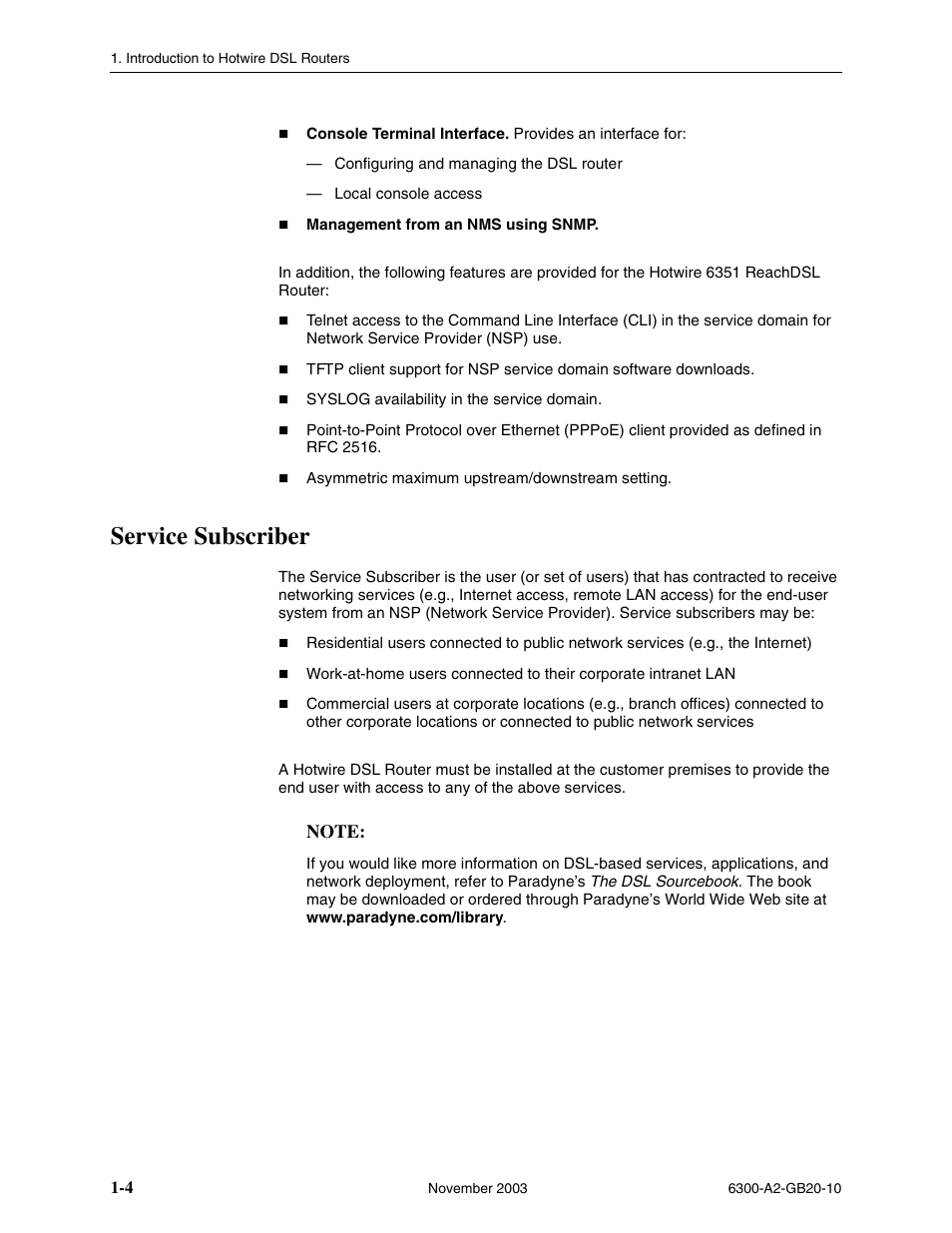 Service subscriber | Paradyne 6342 User Manual | Page 18 / 146