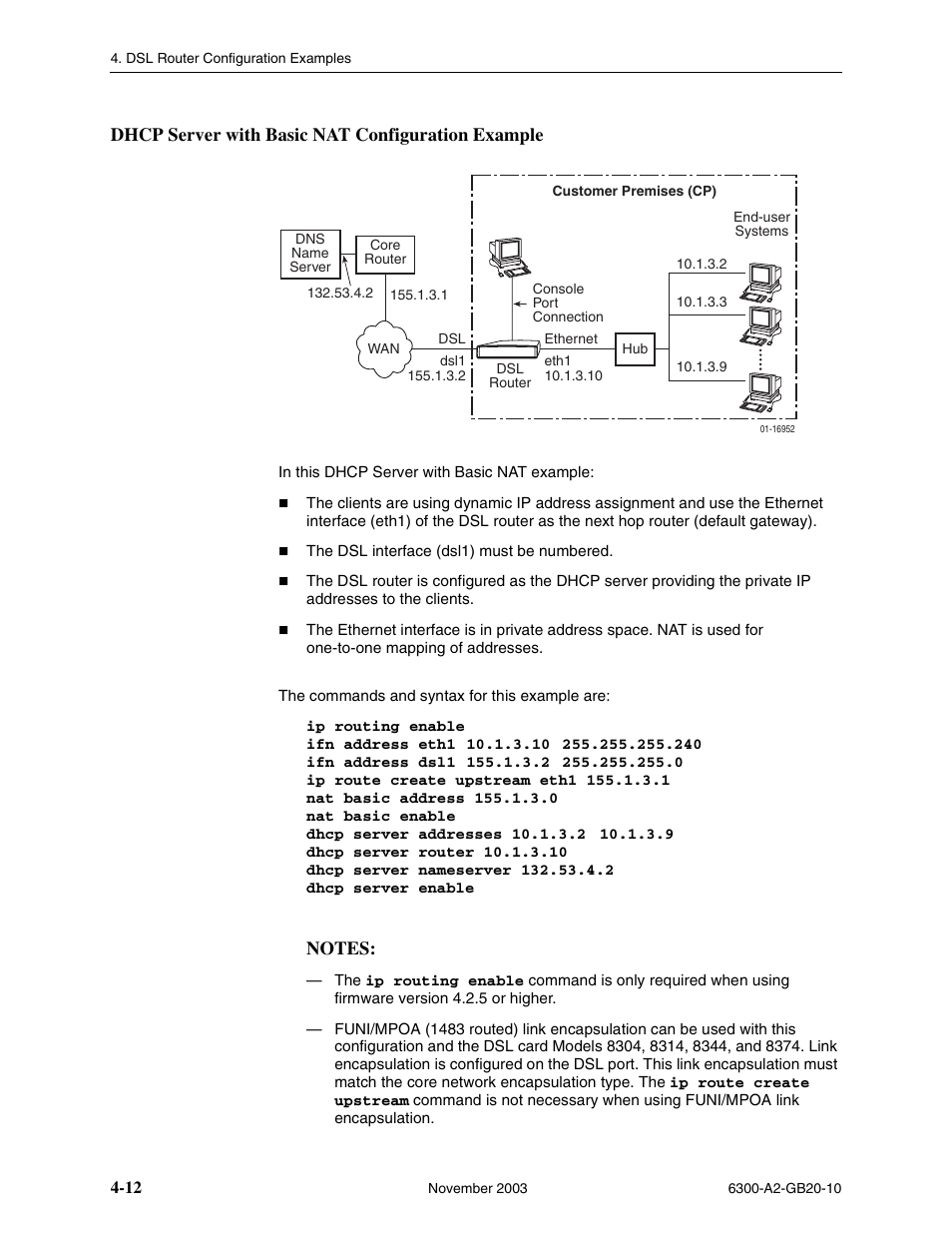 Dhcp server with basic nat configuration example | Paradyne 6342 User Manual | Page 54 / 146