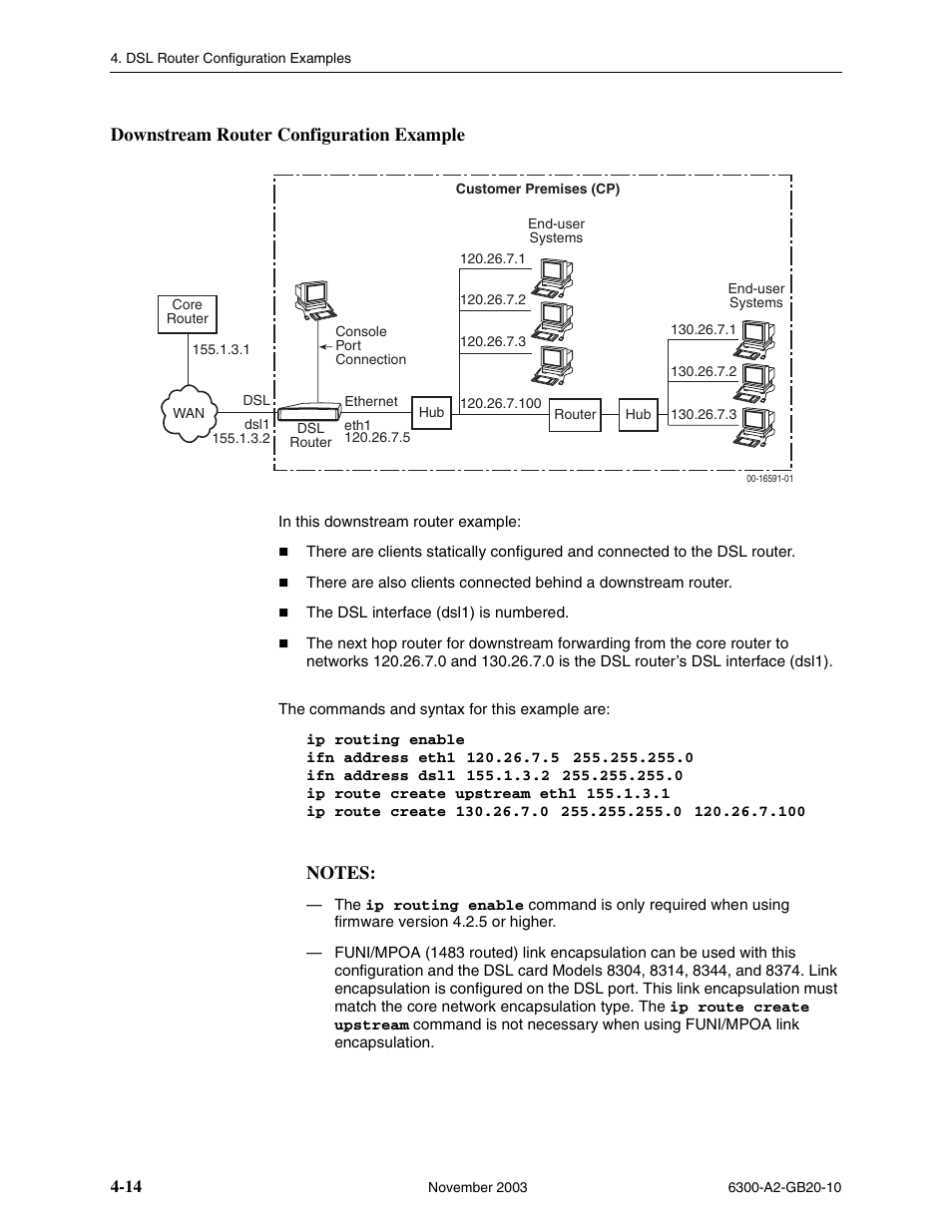 Downstream router configuration example | Paradyne 6342 User Manual | Page 56 / 146