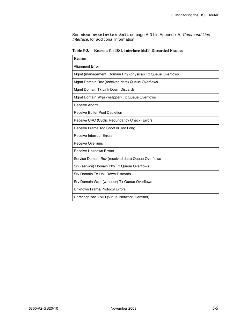 Table 5-3 | Paradyne 6342 User Manual | Page 63 / 146