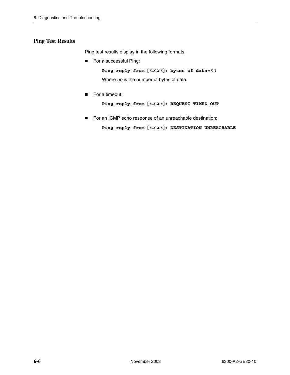 Ping test results | Paradyne 6342 User Manual | Page 72 / 146