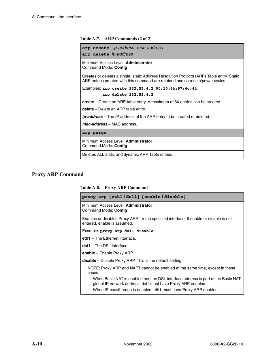 Proxy arp command, A-10 | Paradyne 6342 User Manual | Page 84 / 146