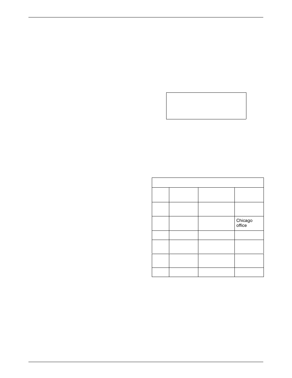 Database table examples, Security database table using vf-side passwords, Originate access password | Paradyne 3810 User Manual | Page 130 / 204