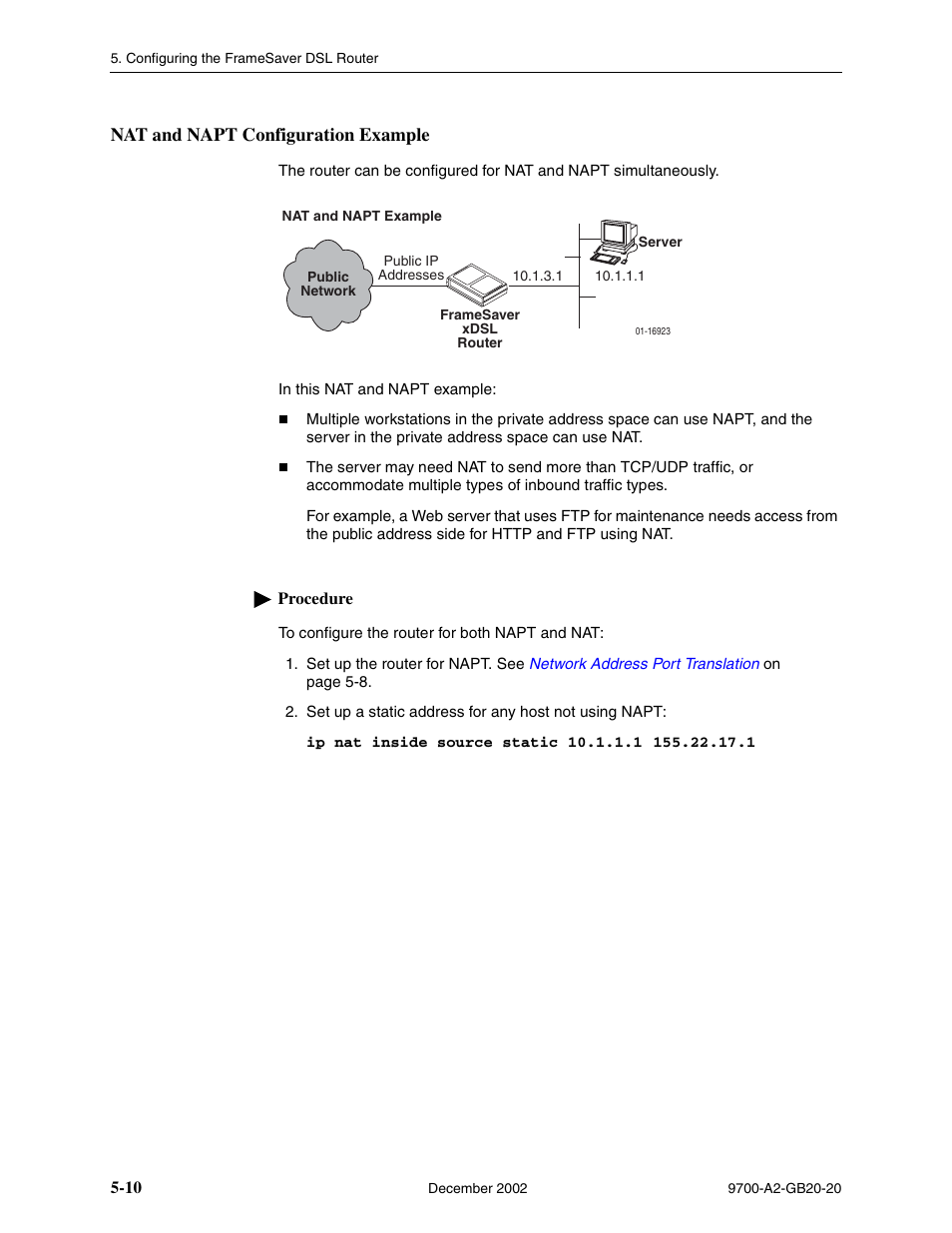 Nat and napt configuration example | Paradyne 9788 User Manual | Page 114 / 340