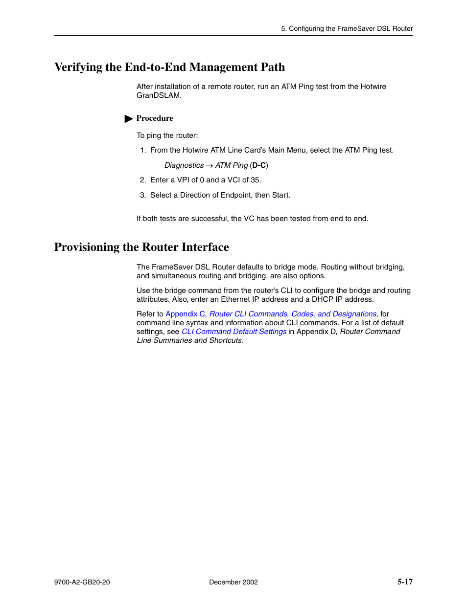 Verifying the end-to-end management path, Provisioning the router interface | Paradyne 9788 User Manual | Page 121 / 340