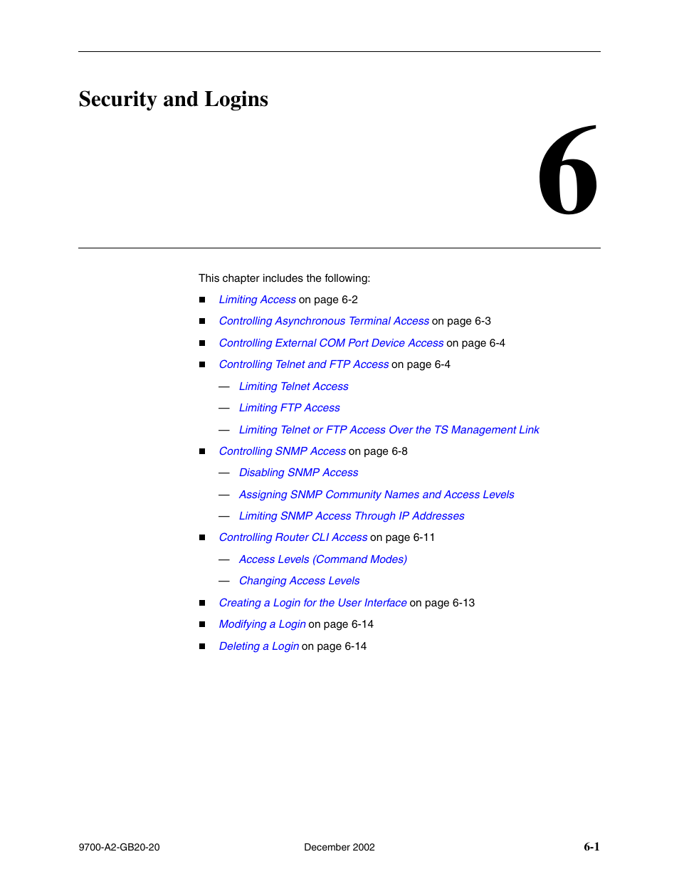 Security and logins, Chapter 6, Security and | Logins | Paradyne 9788 User Manual | Page 123 / 340