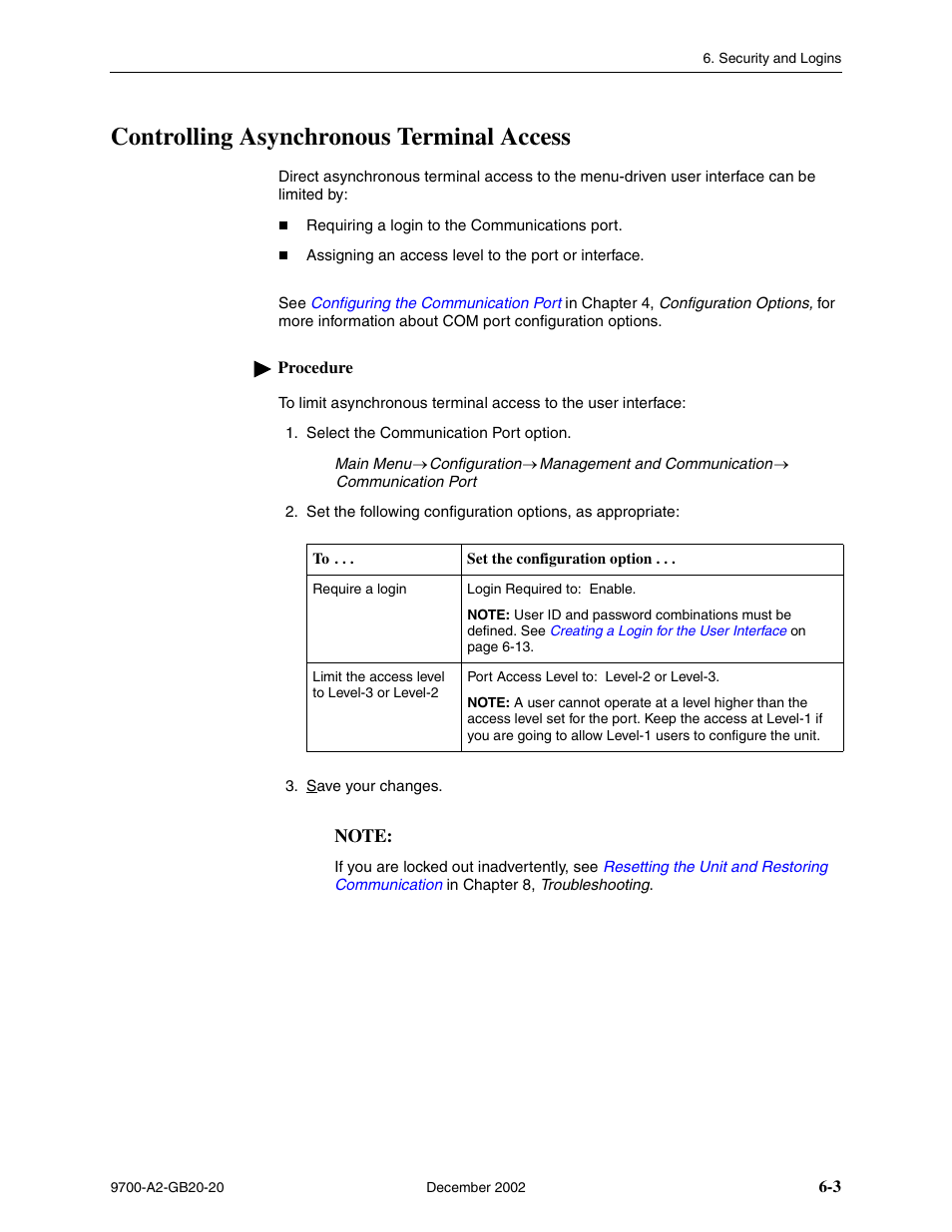 Controlling asynchronous terminal access | Paradyne 9788 User Manual | Page 125 / 340