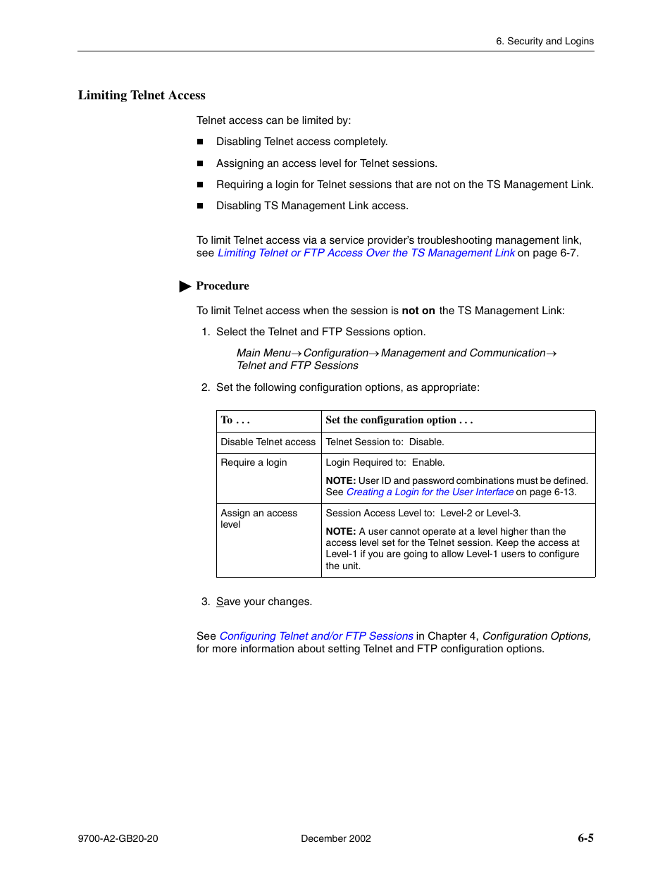 Limiting telnet access | Paradyne 9788 User Manual | Page 127 / 340