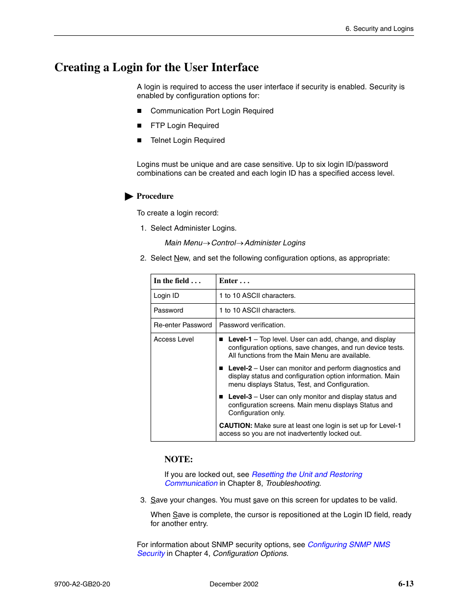 Creating a login for the user interface, D. see | Paradyne 9788 User Manual | Page 135 / 340