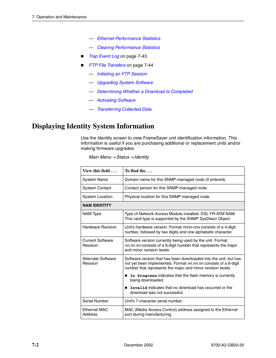 Displaying identity system information | Paradyne 9788 User Manual | Page 138 / 340