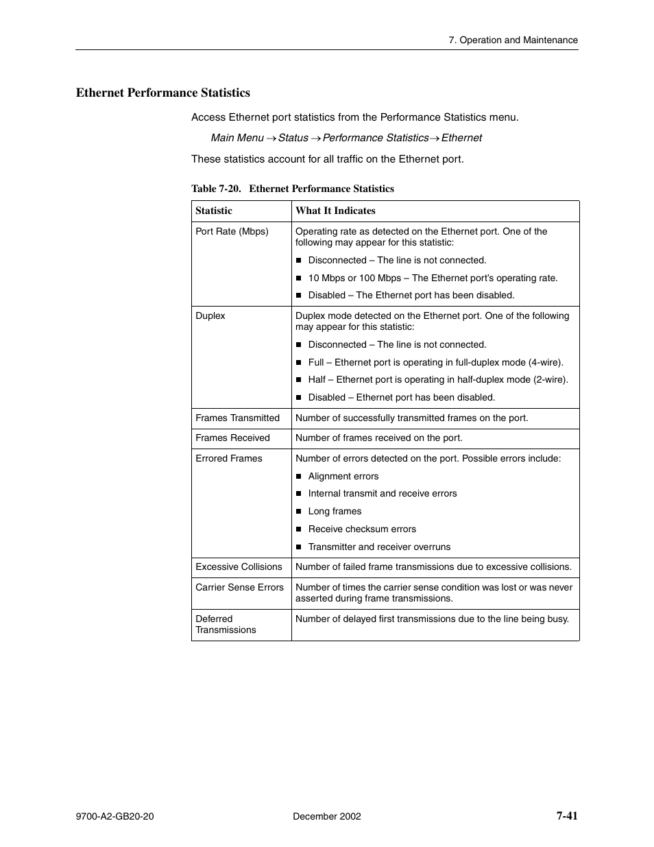 Ethernet performance statistics | Paradyne 9788 User Manual | Page 177 / 340