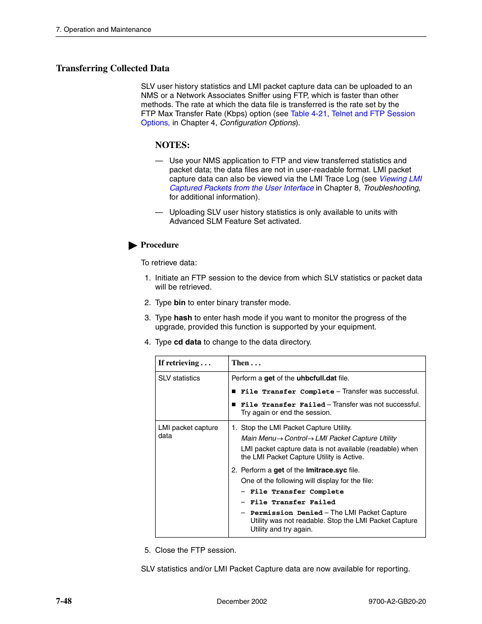 Transferring collected data | Paradyne 9788 User Manual | Page 184 / 340
