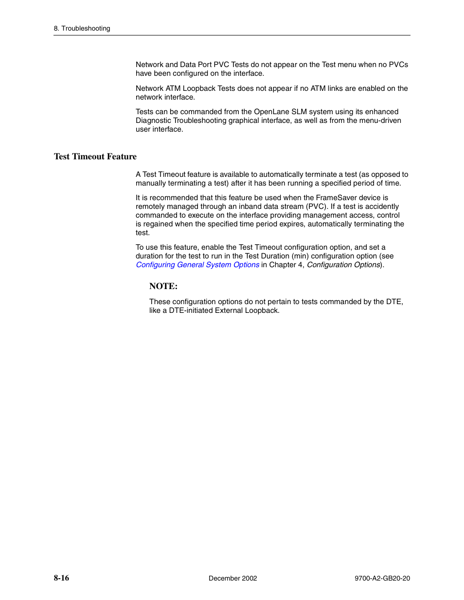 Test timeout feature | Paradyne 9788 User Manual | Page 200 / 340