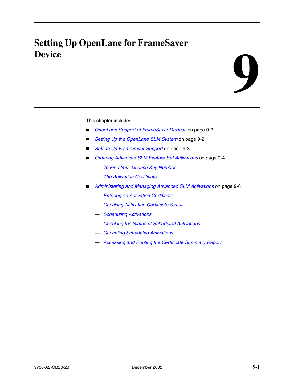 Setting up openlane for framesaver device, Chapter 9, Setting up | Openlane for framesaver device | Paradyne 9788 User Manual | Page 215 / 340