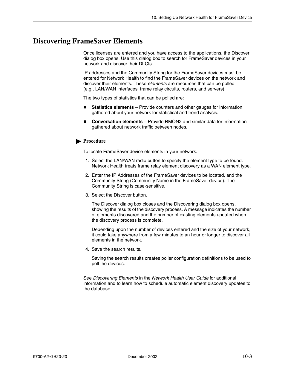 Discovering framesaver elements | Paradyne 9788 User Manual | Page 227 / 340