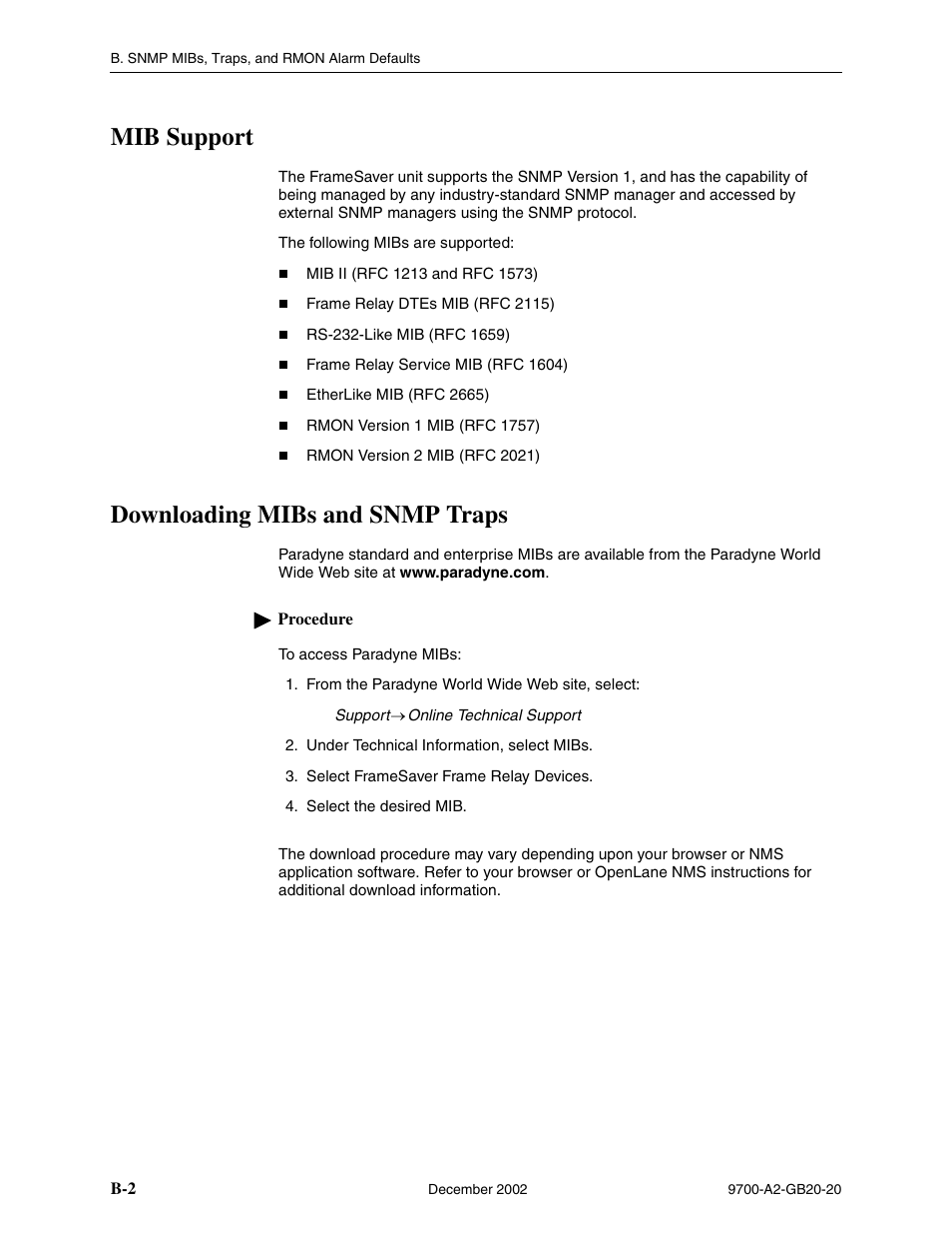 Mib support, Downloading mibs and snmp traps | Paradyne 9788 User Manual | Page 242 / 340