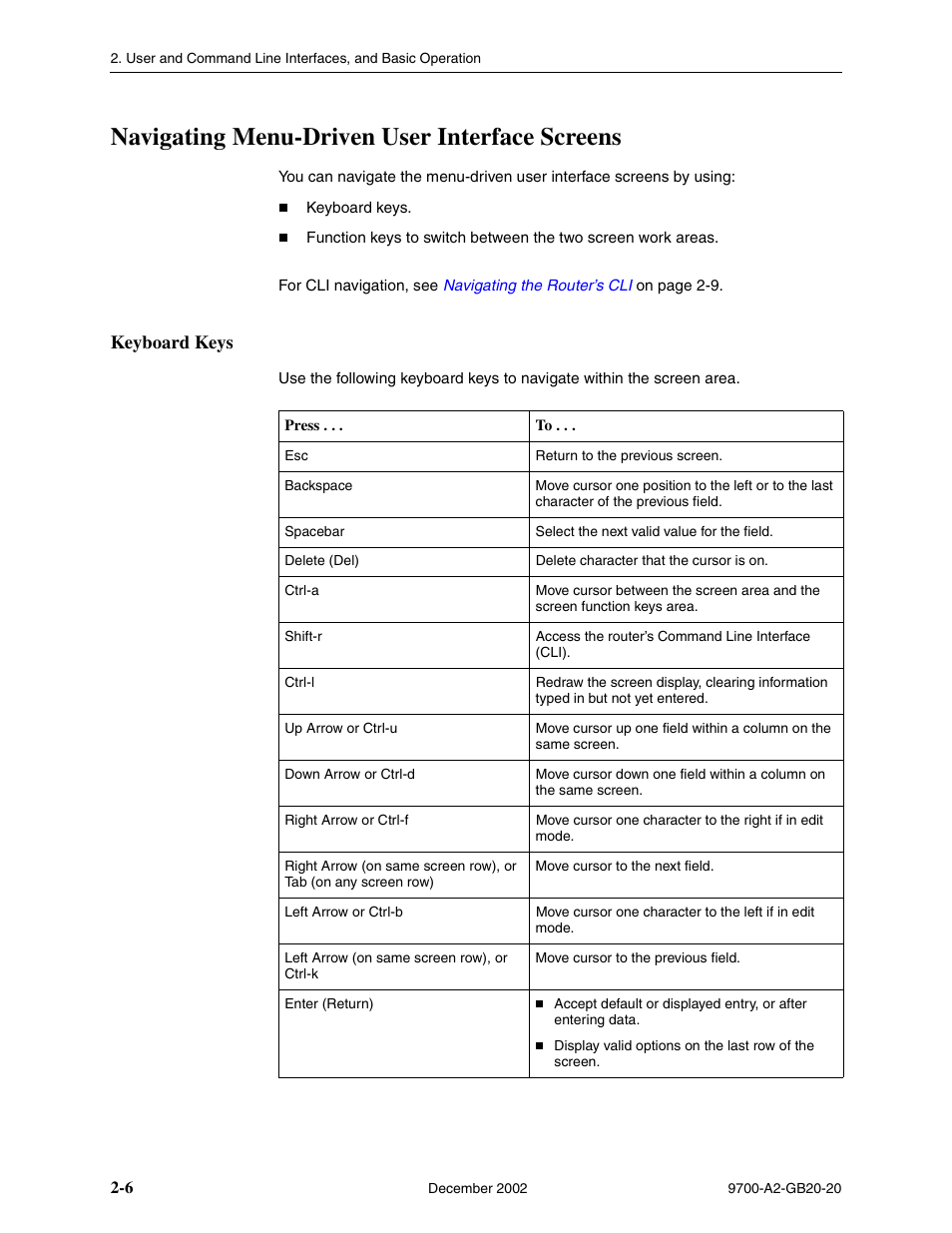 Navigating menu-driven user interface screens, Keyboard keys | Paradyne 9788 User Manual | Page 30 / 340