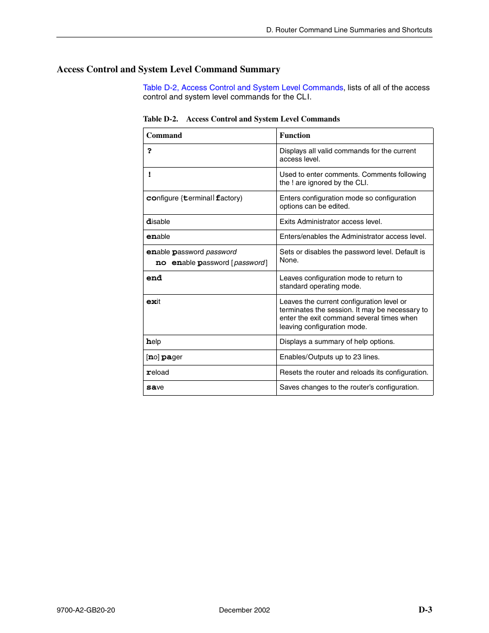 Access control and system level command summary | Paradyne 9788 User Manual | Page 301 / 340