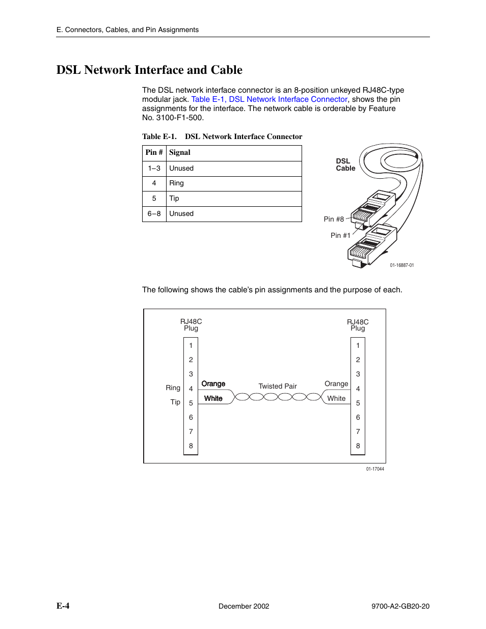 Dsl network interface and cable | Paradyne 9788 User Manual | Page 308 / 340