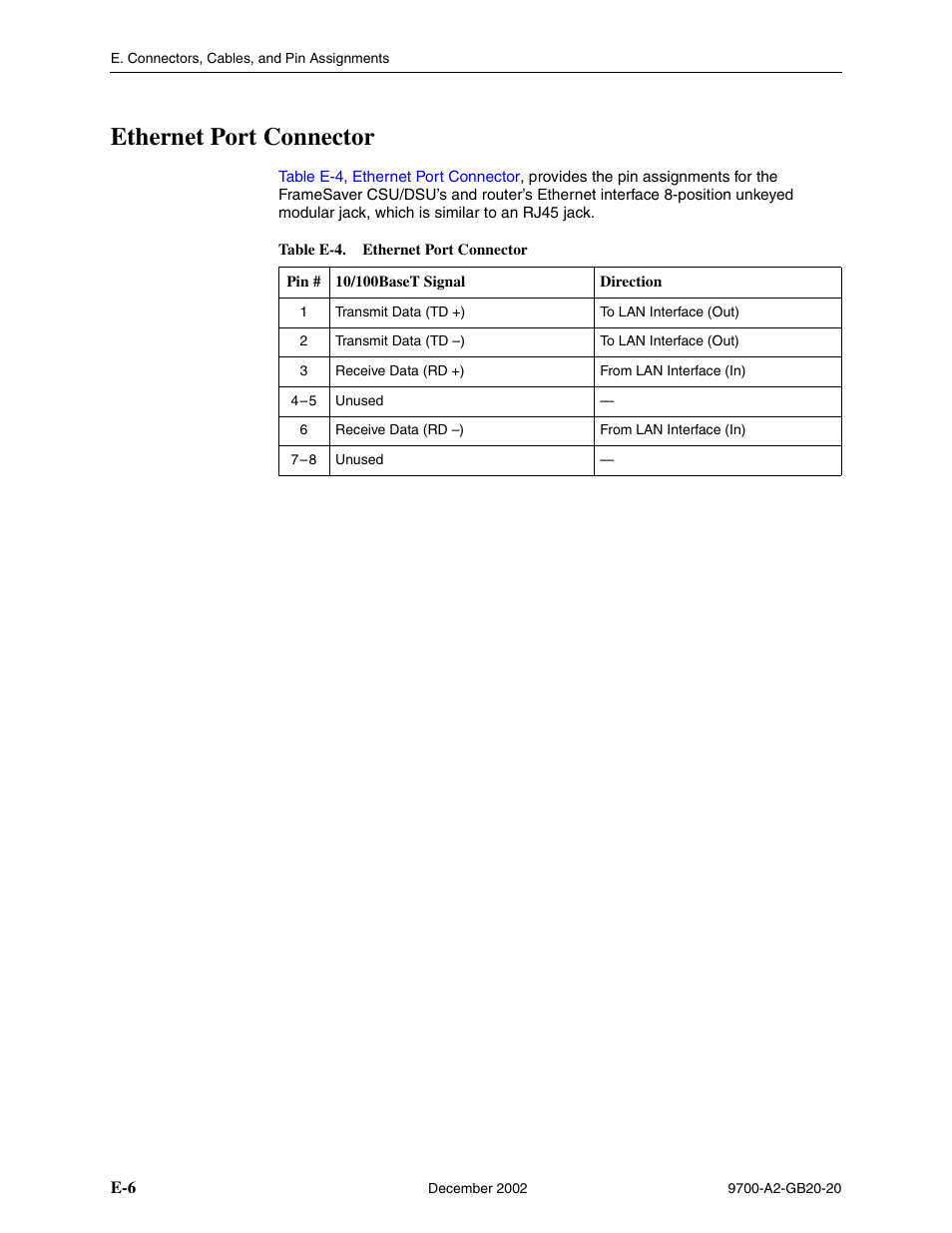 Ethernet port connector | Paradyne 9788 User Manual | Page 310 / 340