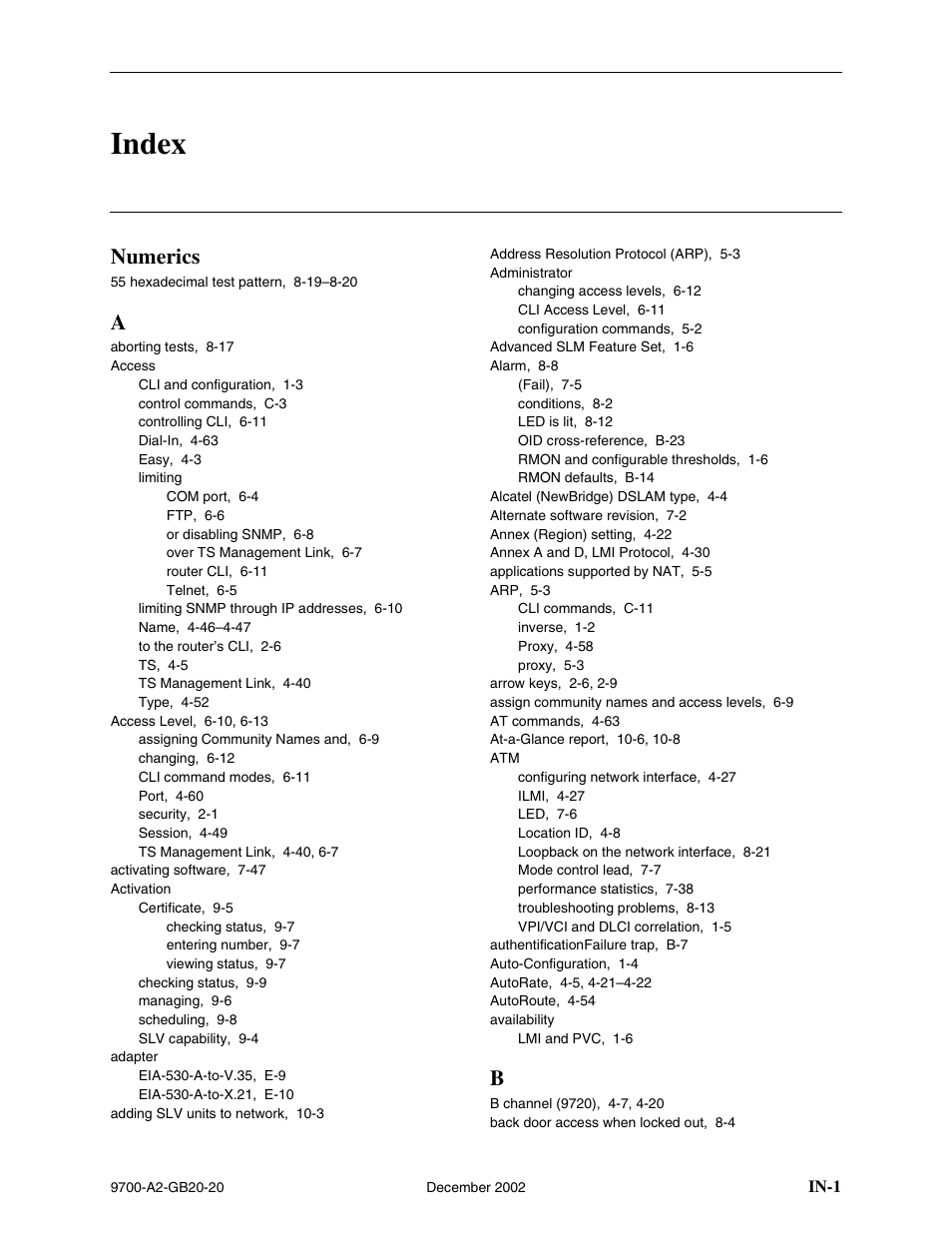 Index, Numerics | Paradyne 9788 User Manual | Page 327 / 340