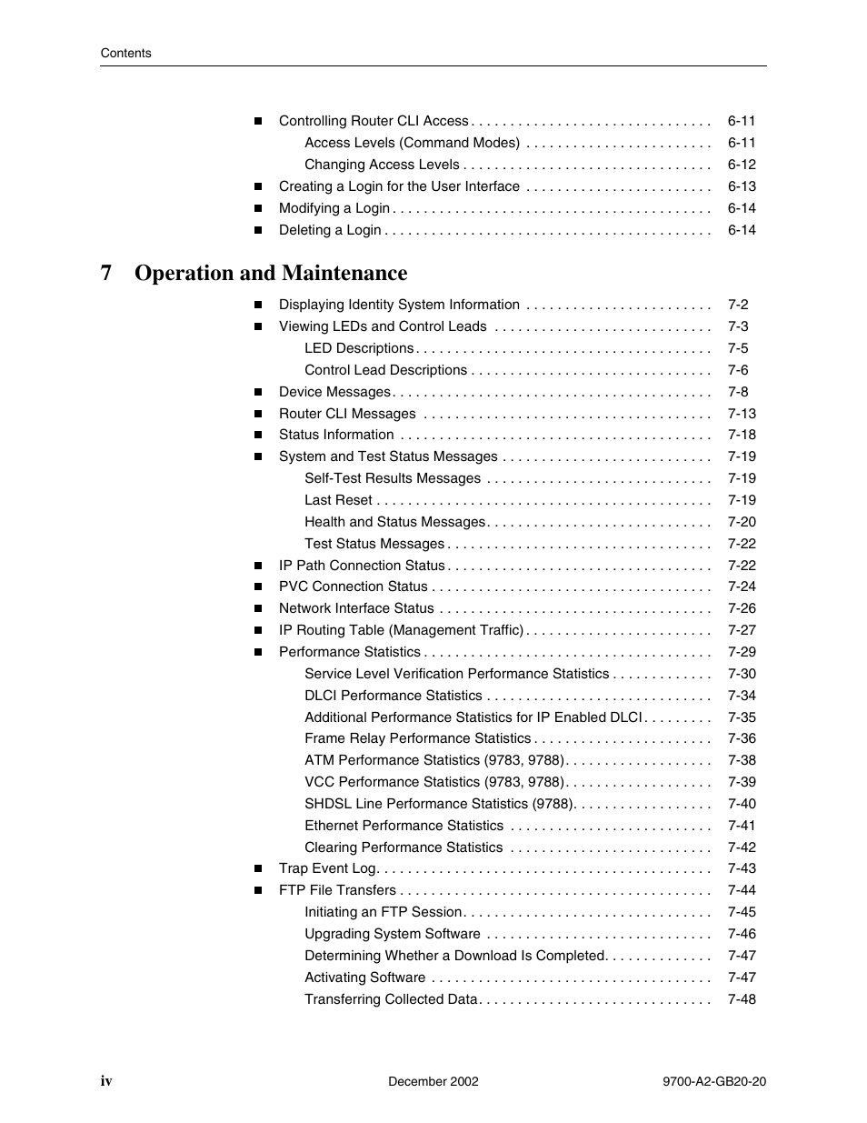 7operation and maintenance | Paradyne 9788 User Manual | Page 6 / 340