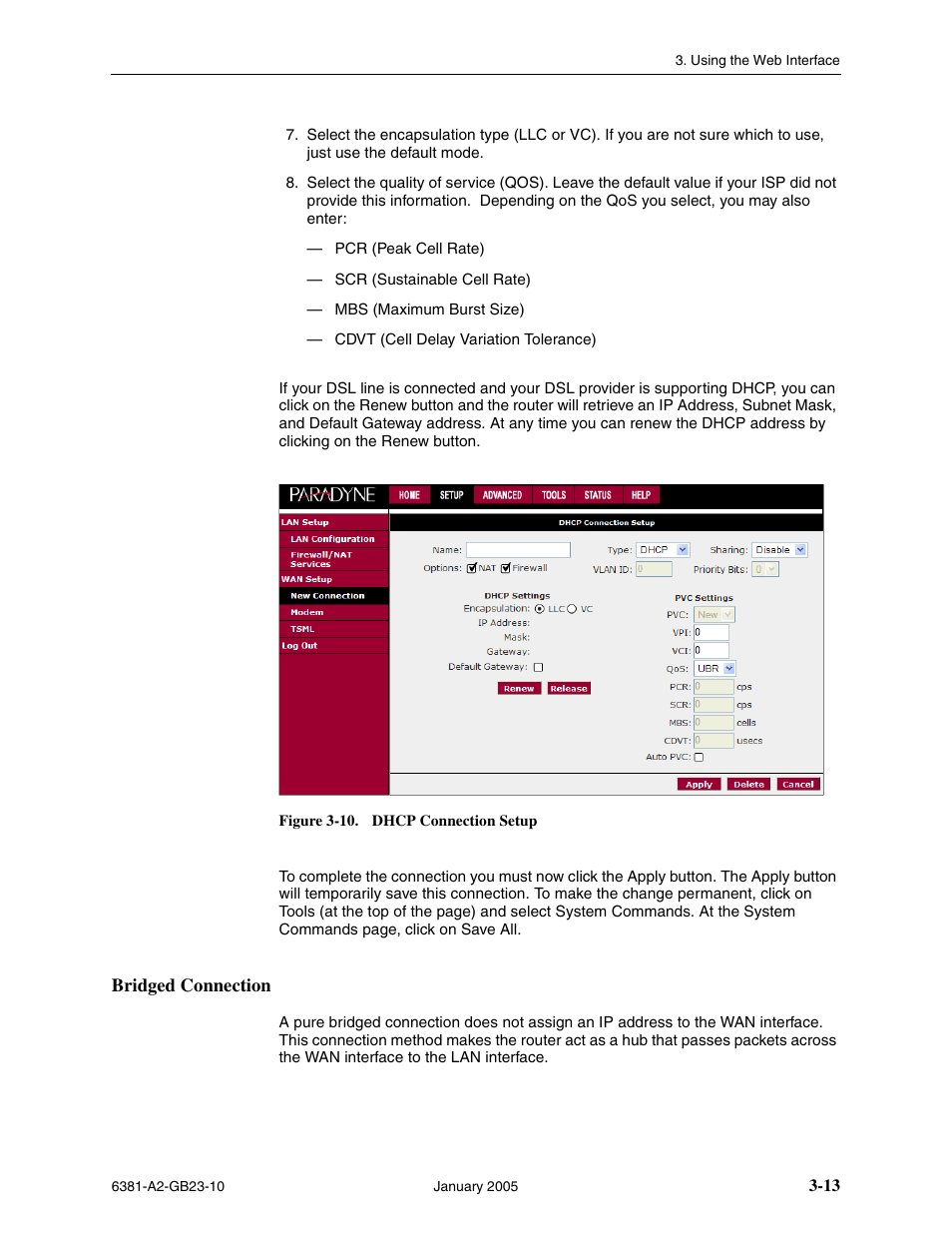 Bridged connection | Paradyne 6381-A3 User Manual | Page 41 / 78