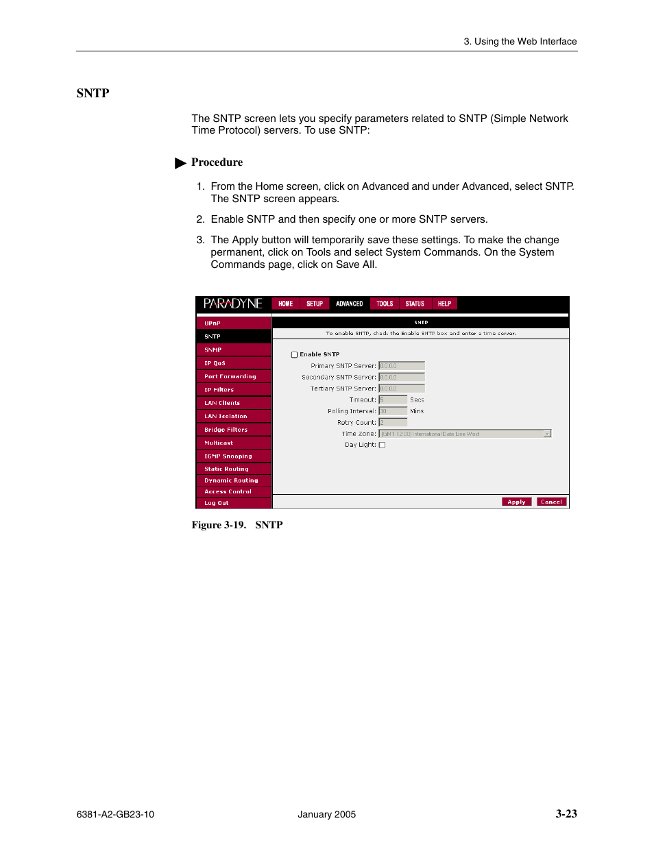 Sntp | Paradyne 6381-A3 User Manual | Page 51 / 78