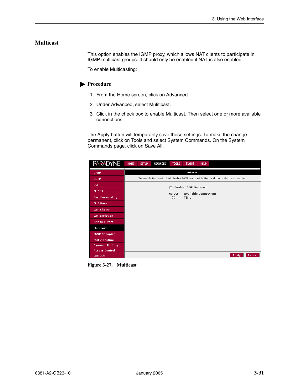 Multicast | Paradyne 6381-A3 User Manual | Page 59 / 78