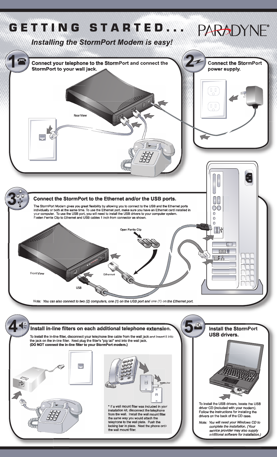 Paradyne StormPort DSL Modem User Manual | Page 2 / 2