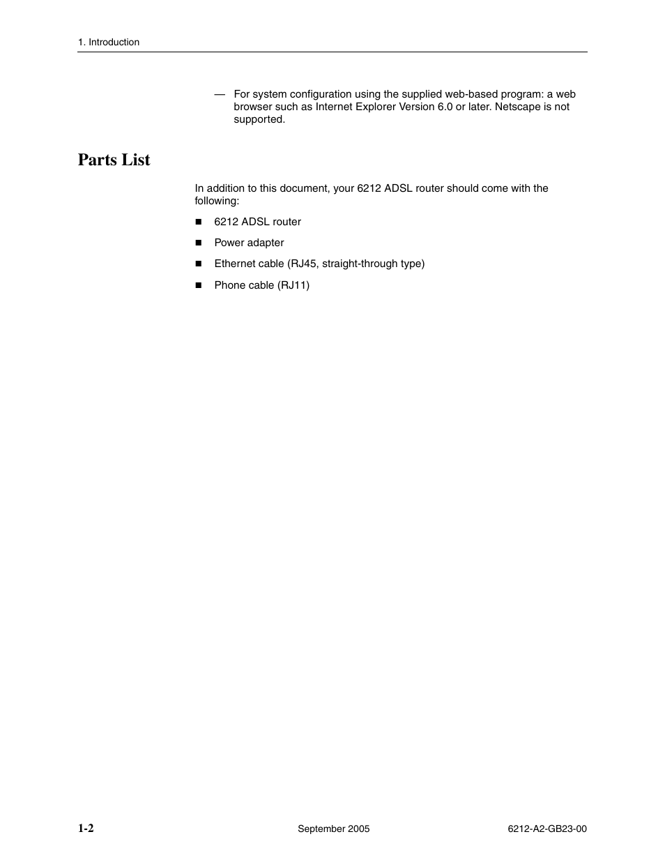 Parts list | Paradyne 6212-I1 User Manual | Page 14 / 86