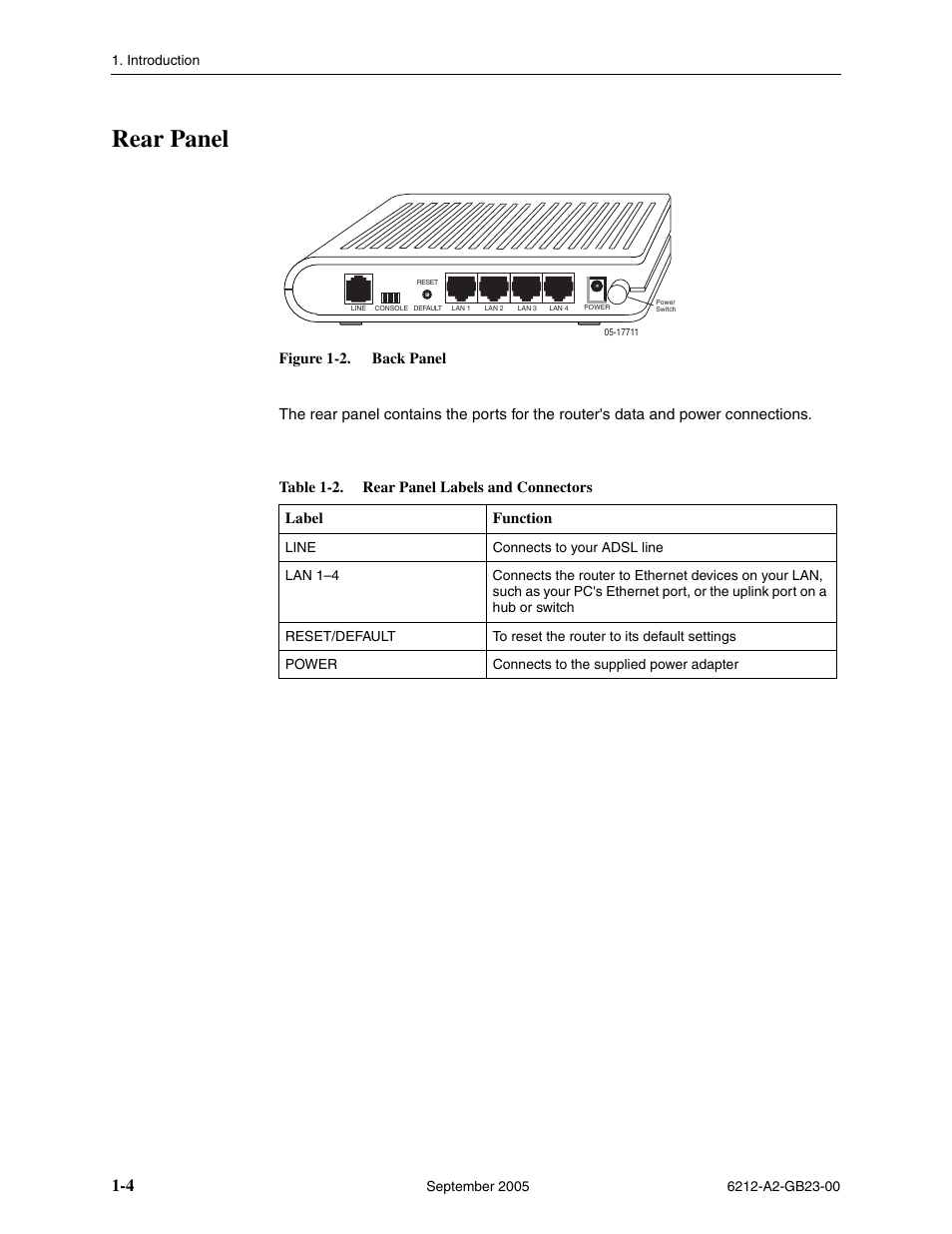 Rear panel | Paradyne 6212-I1 User Manual | Page 16 / 86