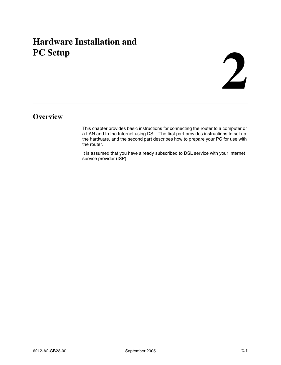 Hardware installation and pc setup, Overview, Chapter 2, hardware installation and pc setup | Paradyne 6212-I1 User Manual | Page 17 / 86