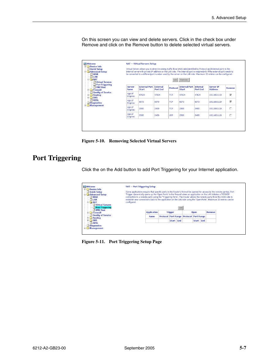 Port triggering | Paradyne 6212-I1 User Manual | Page 47 / 86