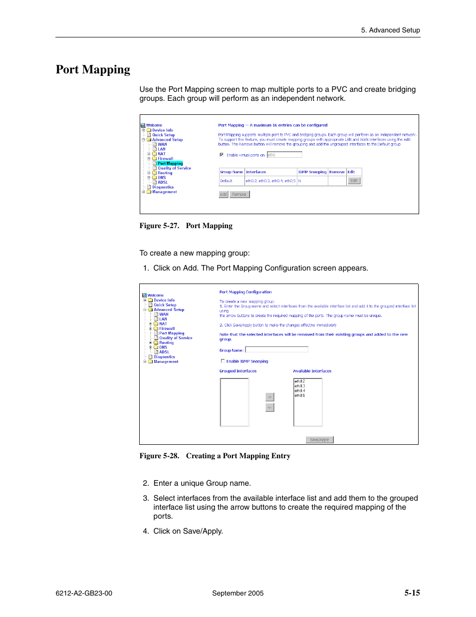 Port mapping | Paradyne 6212-I1 User Manual | Page 55 / 86