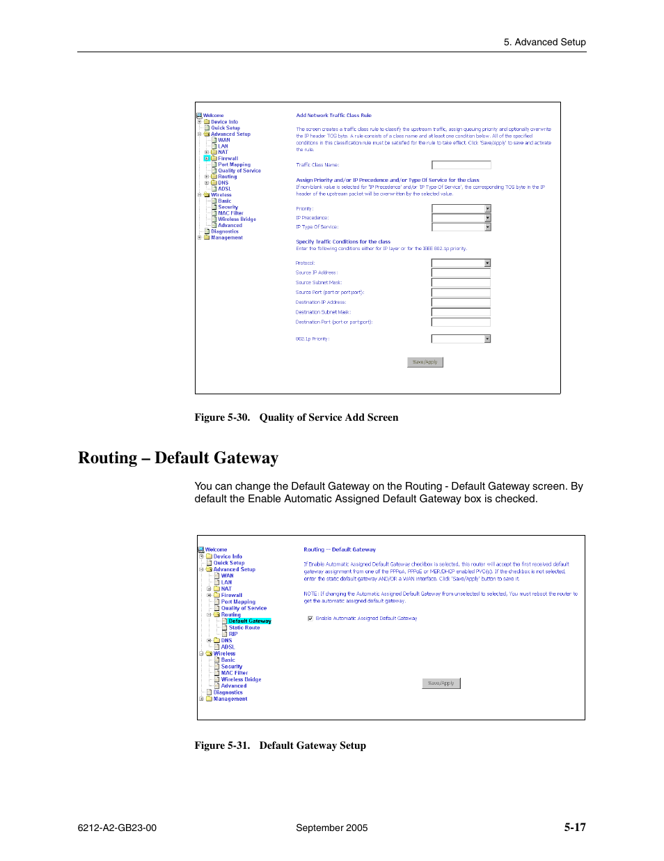 Routing - default gateway, Routing – default gateway | Paradyne 6212-I1 User Manual | Page 57 / 86