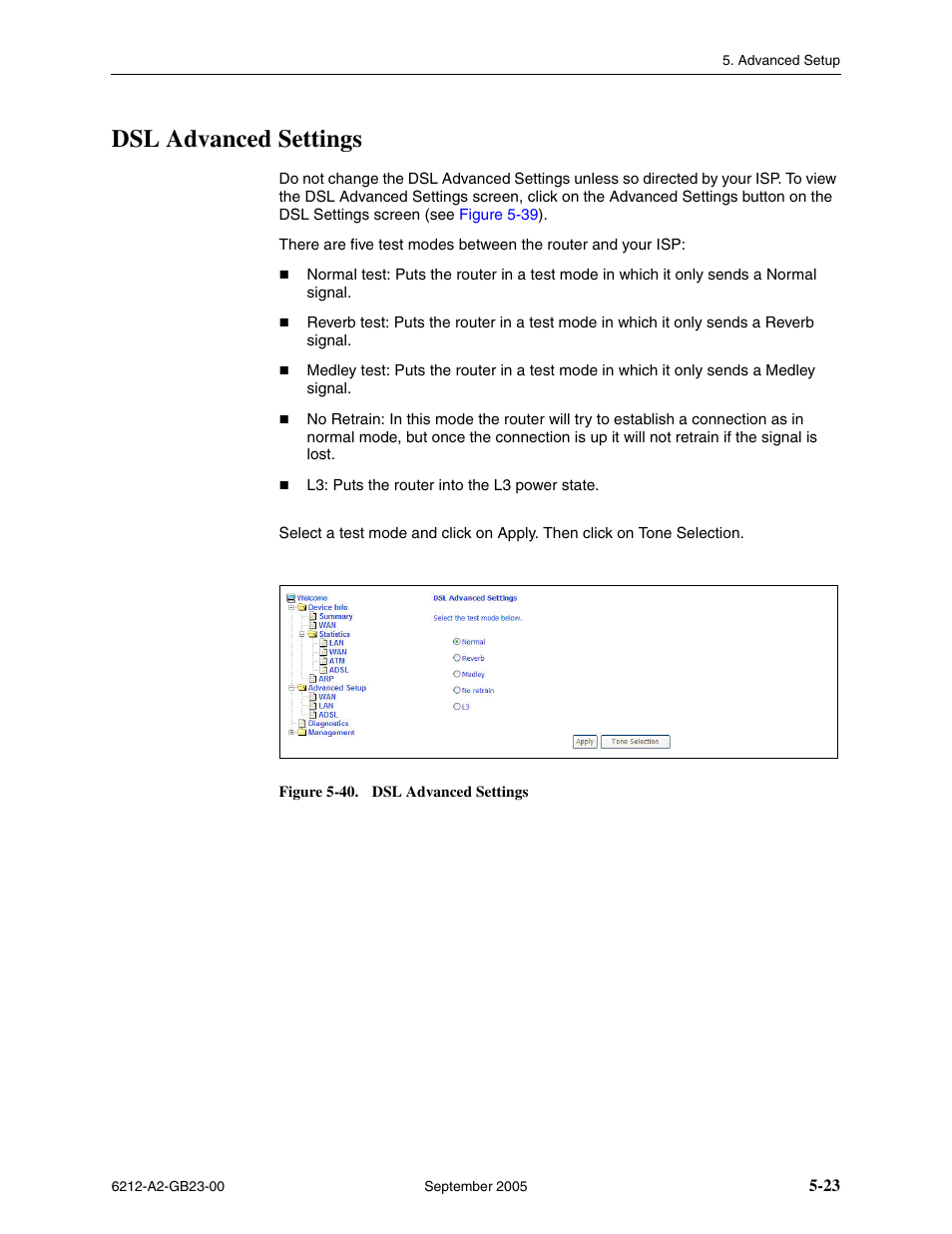 Dsl advanced settings | Paradyne 6212-I1 User Manual | Page 63 / 86