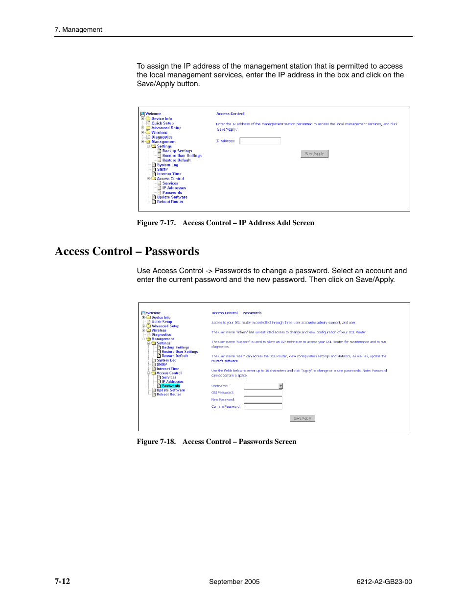 Access control - passwords, Access control – passwords | Paradyne 6212-I1 User Manual | Page 78 / 86