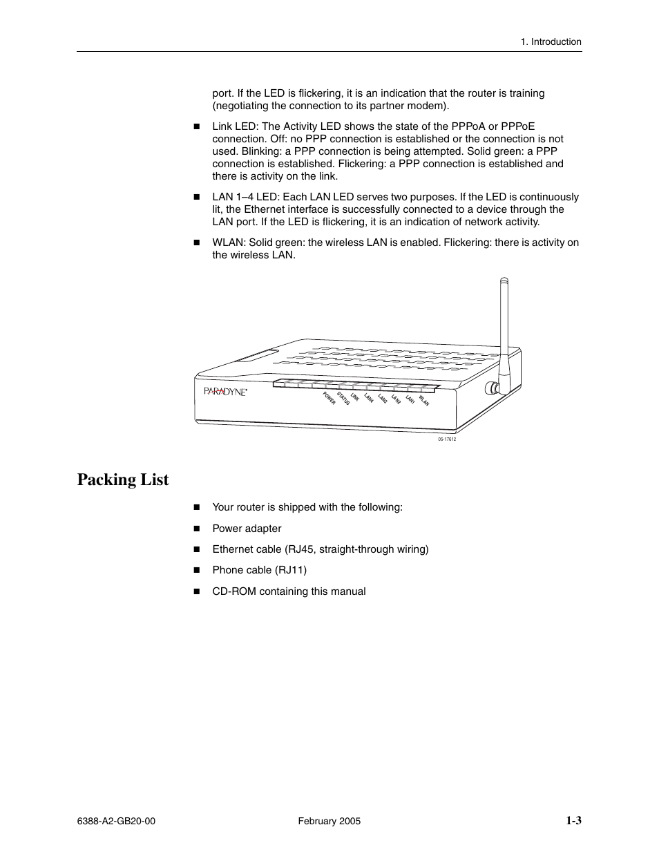 Packing list | Paradyne 6388 User Manual | Page 15 / 86