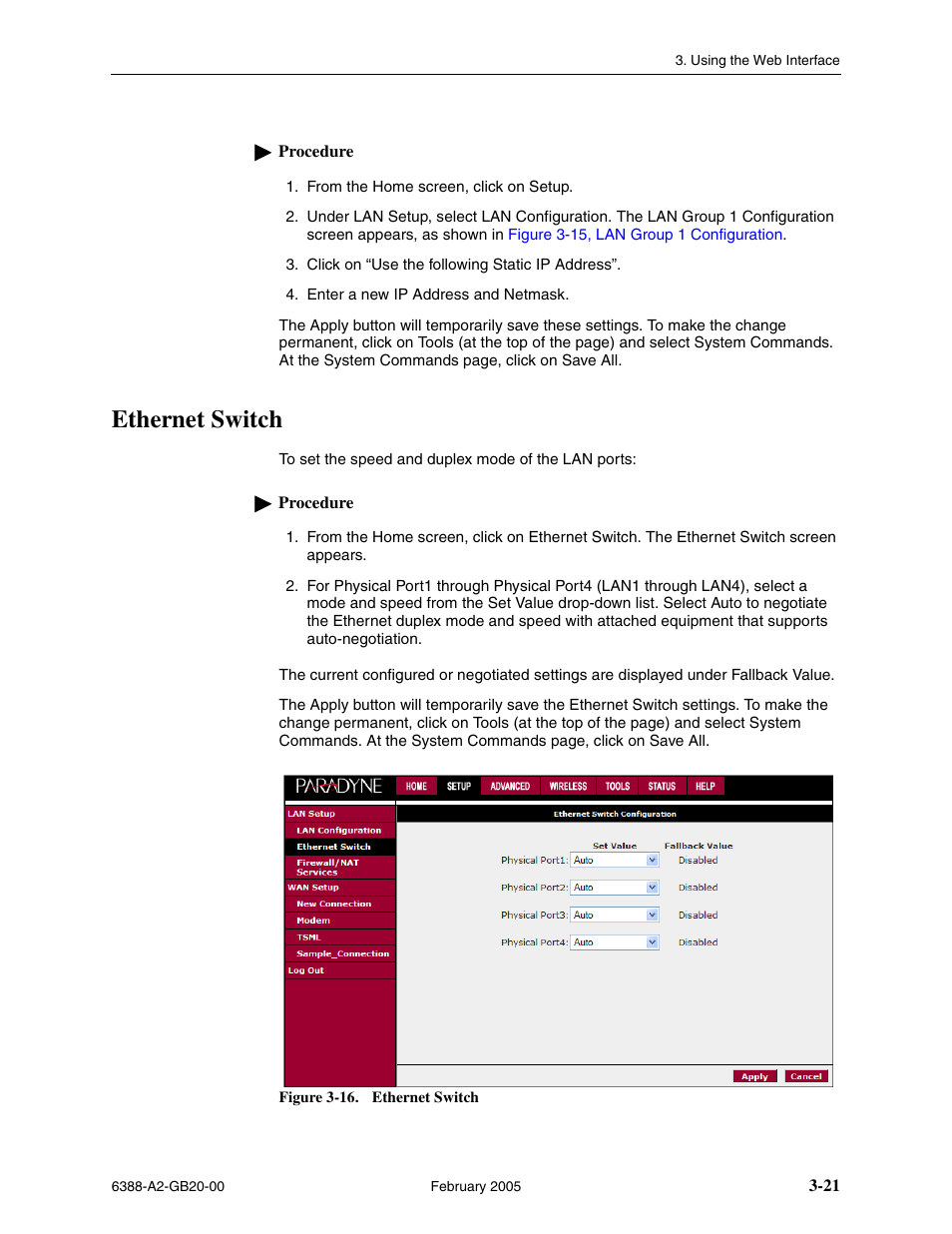 Ethernet switch | Paradyne 6388 User Manual | Page 45 / 86