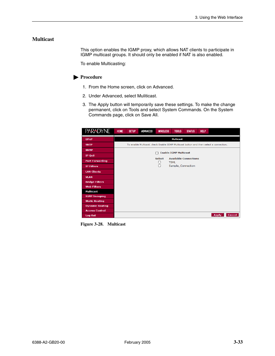 Multicast | Paradyne 6388 User Manual | Page 57 / 86